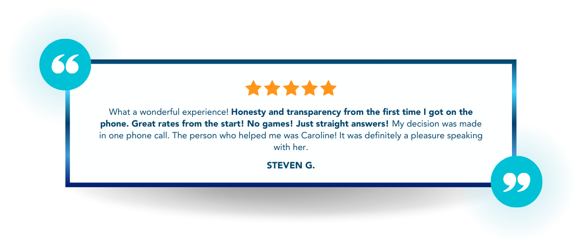 Five-star client testimonial from Steven G. praising Porter Freight Funding for honesty, transparency, and great rates, with a Work With the Best call to action button