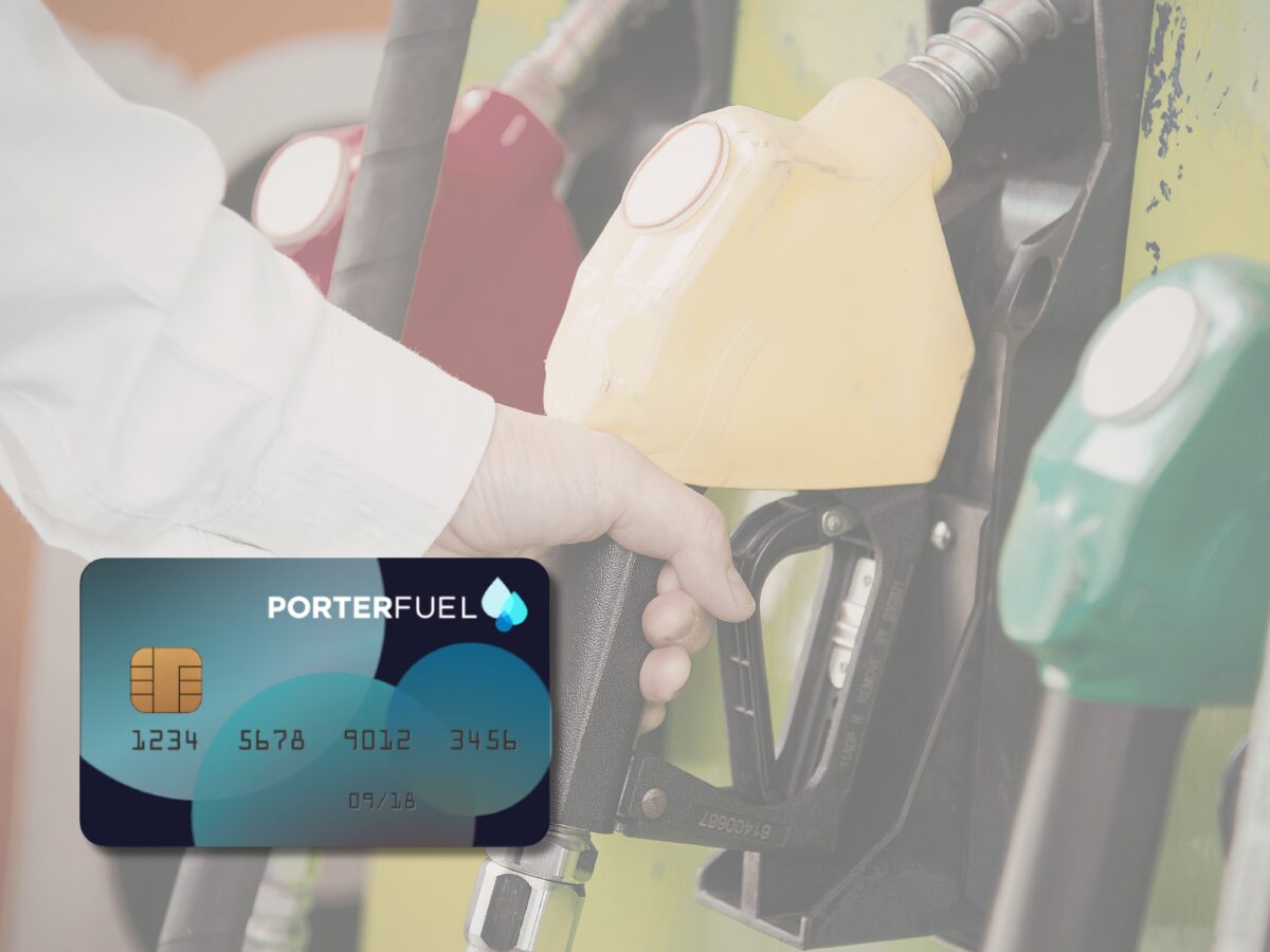 cheapest diesel fuel for truckers using fuel card with diesel pump and Porter fuel card showing fuel savings