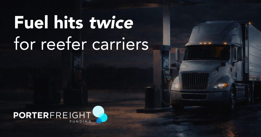 semi truck with reefer trailer fueling diesel using fuel card for reefer trucking companies