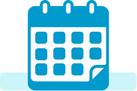 Calendar icon representing flexible freight factoring agreements with no termination fees and simple cancellation terms.