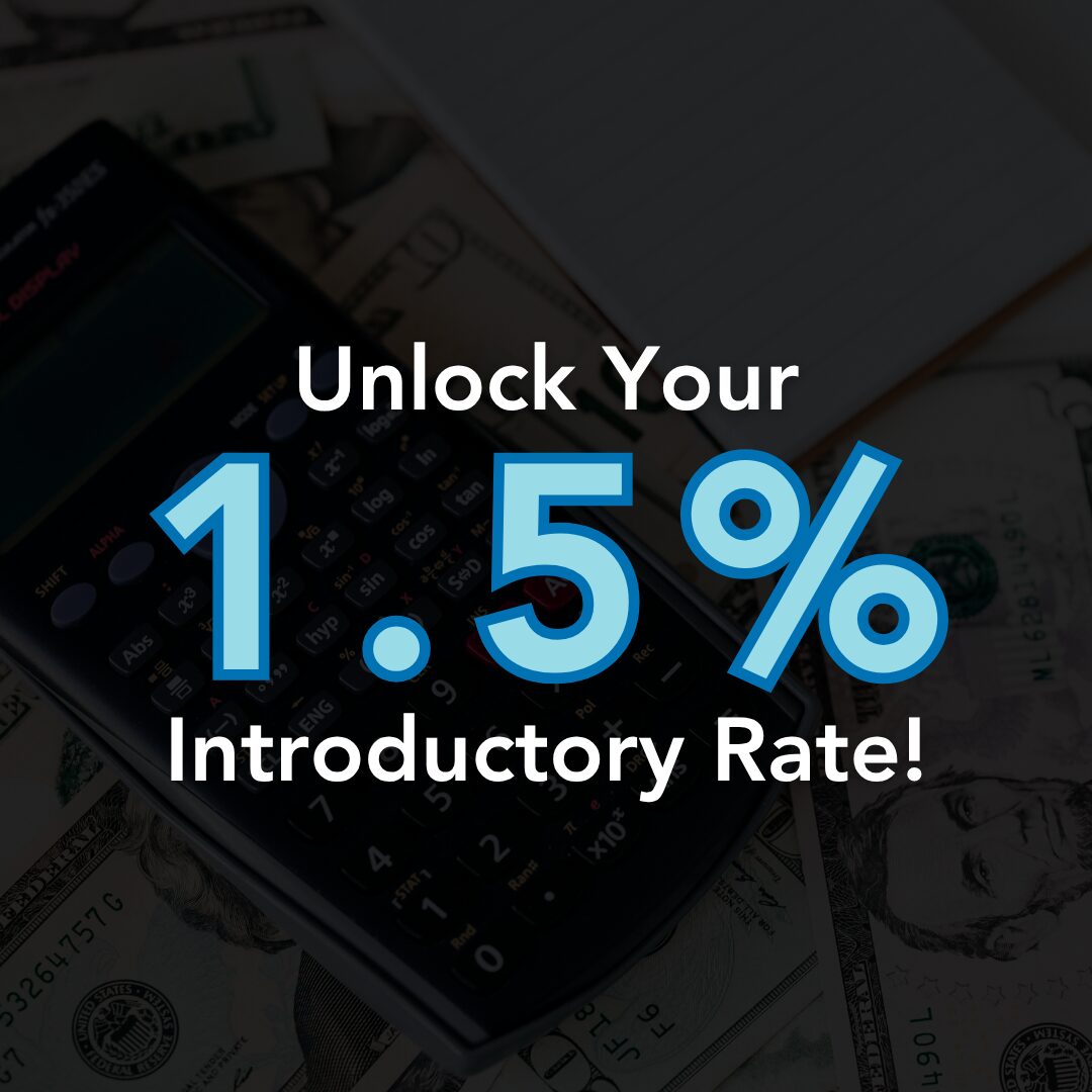 Calculator and cash with text reading Unlock Your 1.5% Introductory Factoring Rate for Truckers